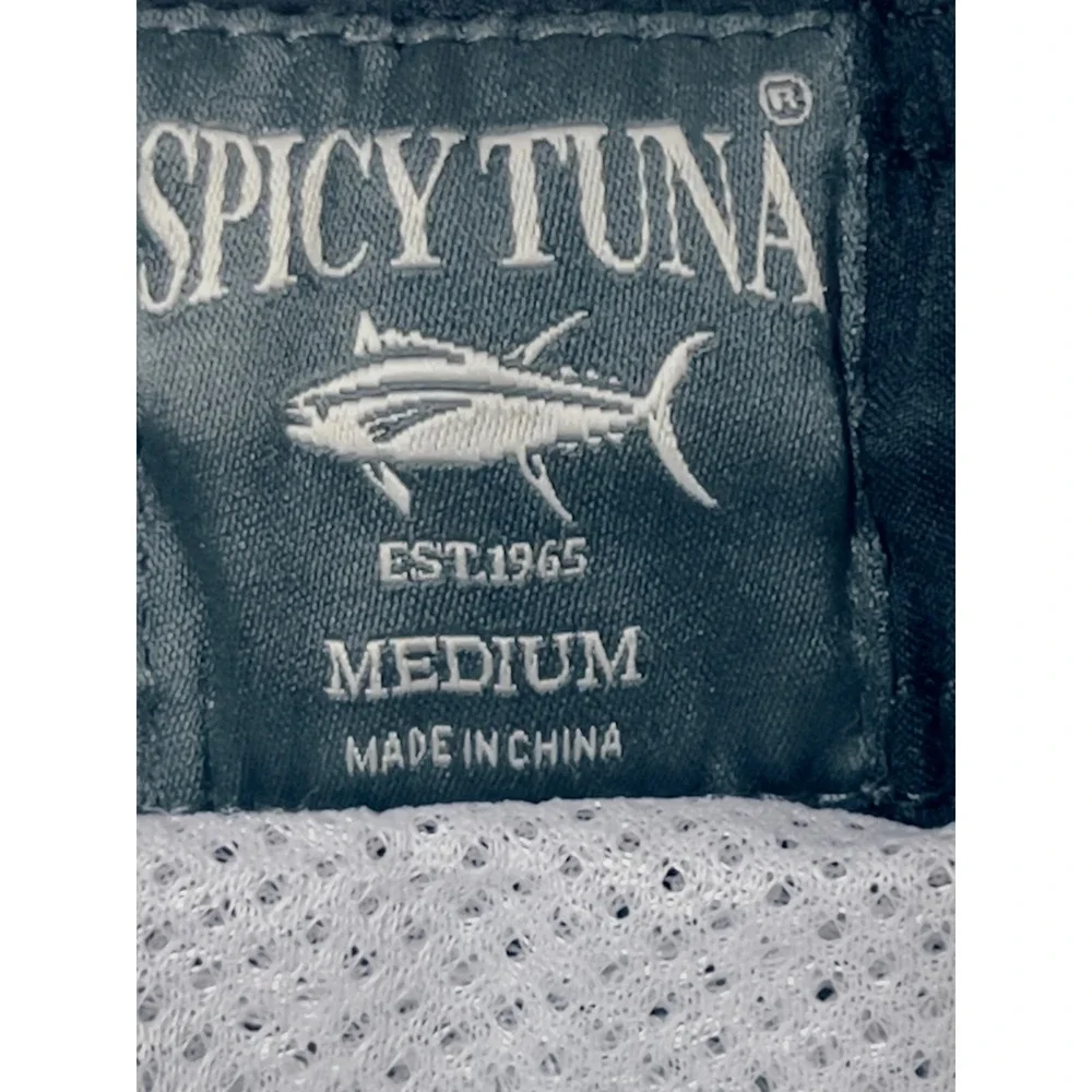 Spicy Tuna‎ Mens Swim Trunks Medium Navy Blue White Red Striped Board Shorts